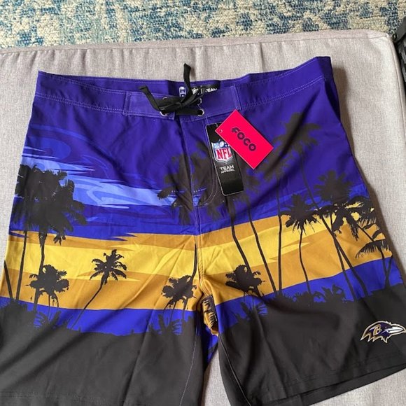 NFL Other - Men's NFL Color Dive Swim Boardshorts, Baltimore Ravens, 2XL